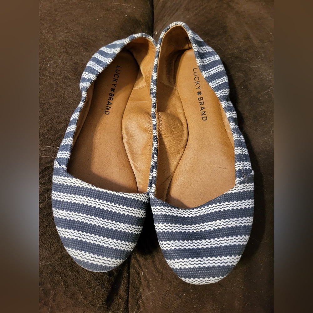 Lucky Brand Striped Flats Sz 6 - Picture 7 of 7